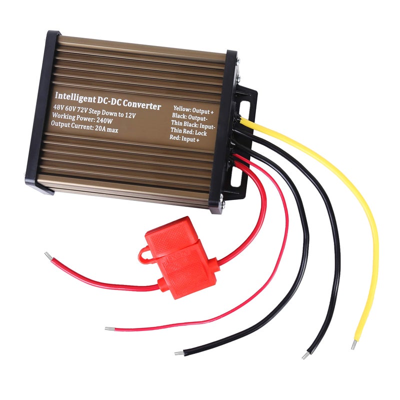 Pro Chaser DC-DC 72V 60V 48V Volt Voltage to 12V Step Down Voltage Reducer Regulator 180W 15A for Scooters & Bicycles Golf cart (20A 240W) - Image 5